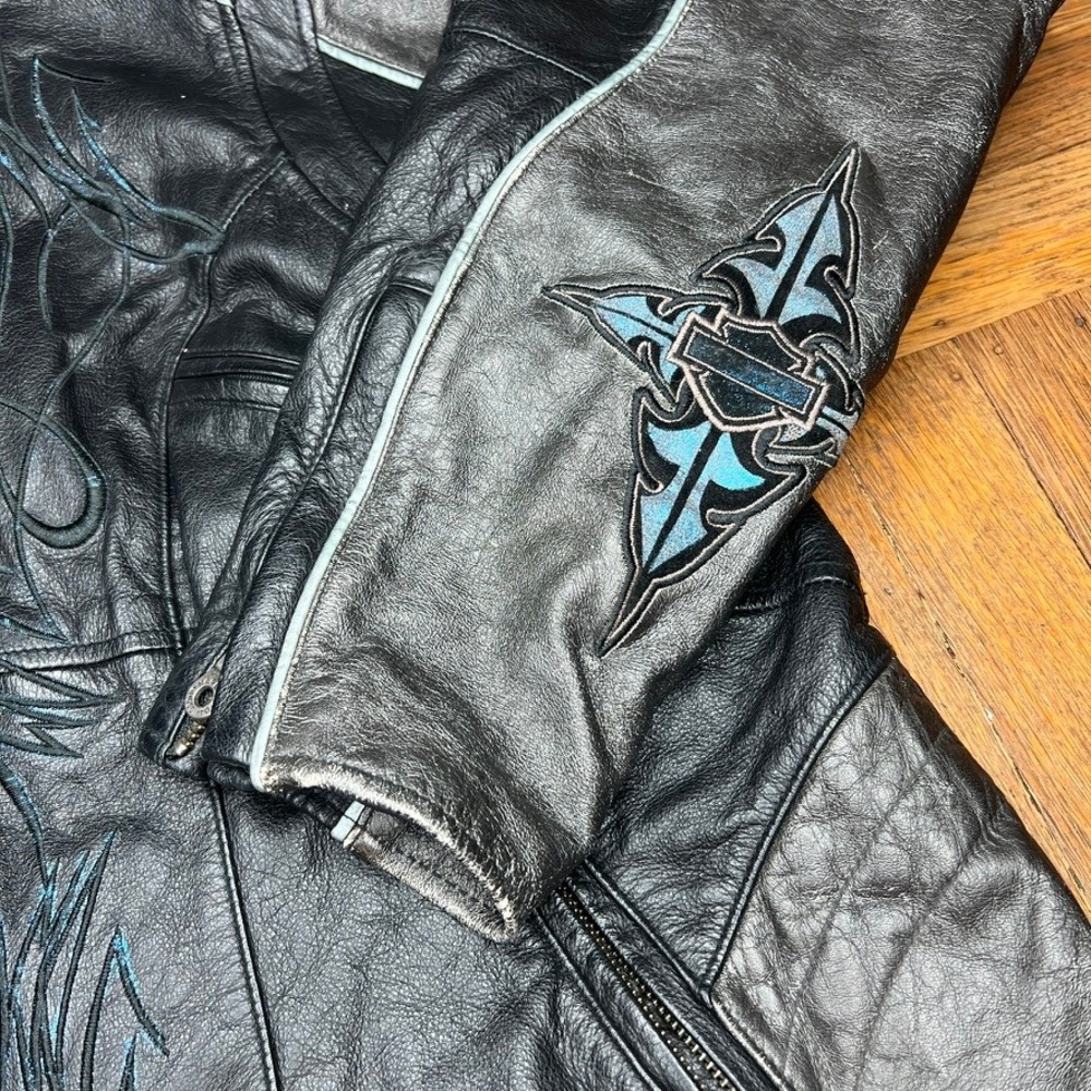 Harley Davidson Leather Jacket - Women's XL - 07 McBling Y2K - Twilight - Picture 5 of 11